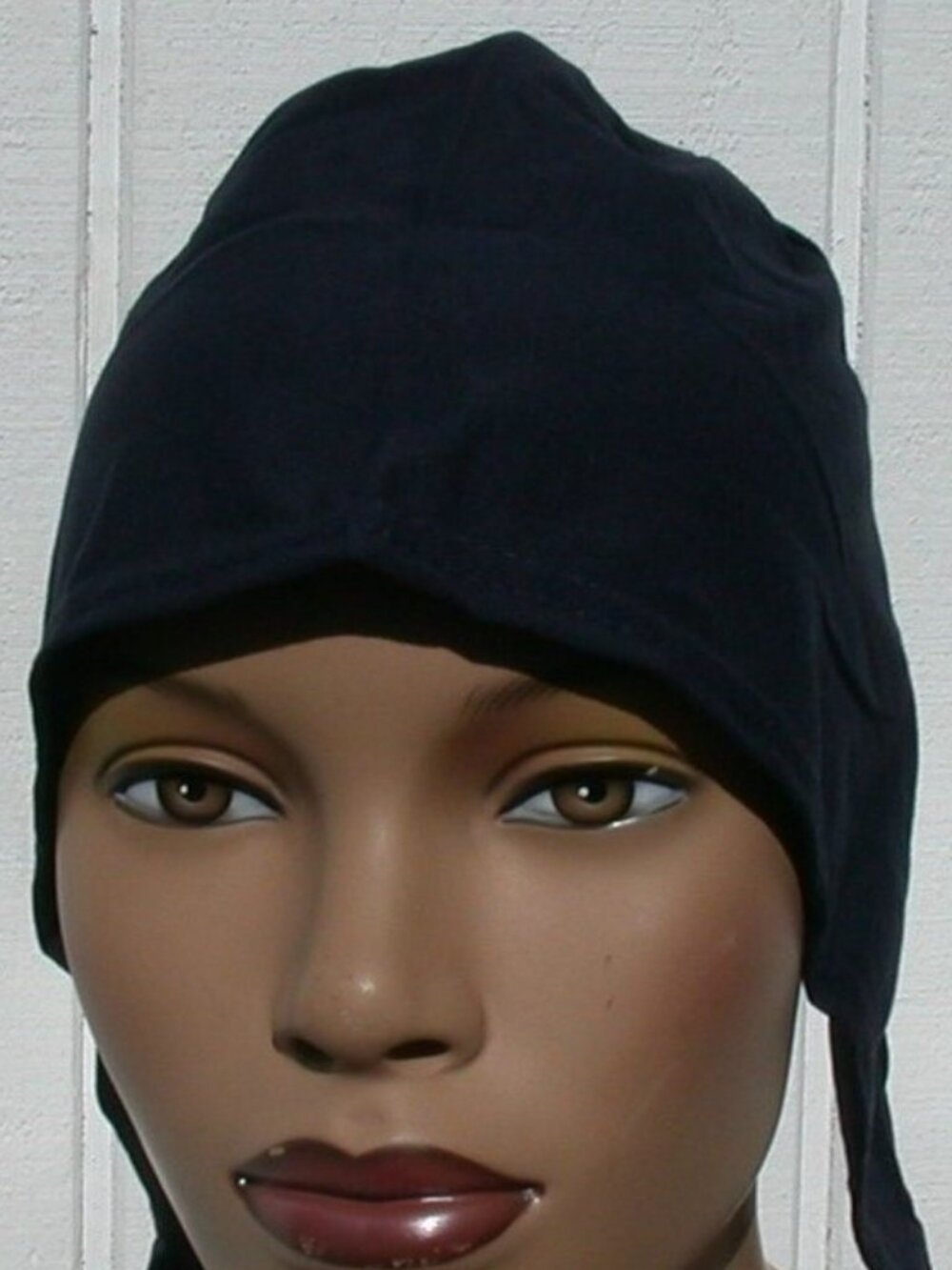 Black Cotton Tie Back Bonnet Hijab Undercap